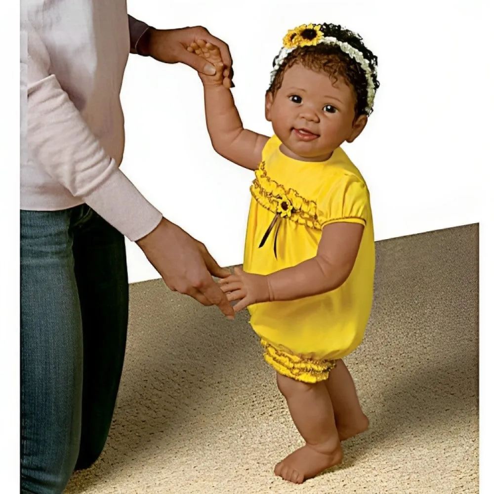 The Ashton-Drake Galleries Kiara's First Steps: Walks with Your Help! - So Truly Real® Lifelike, Interactive & Realistic African-American Baby Doll 26-inches