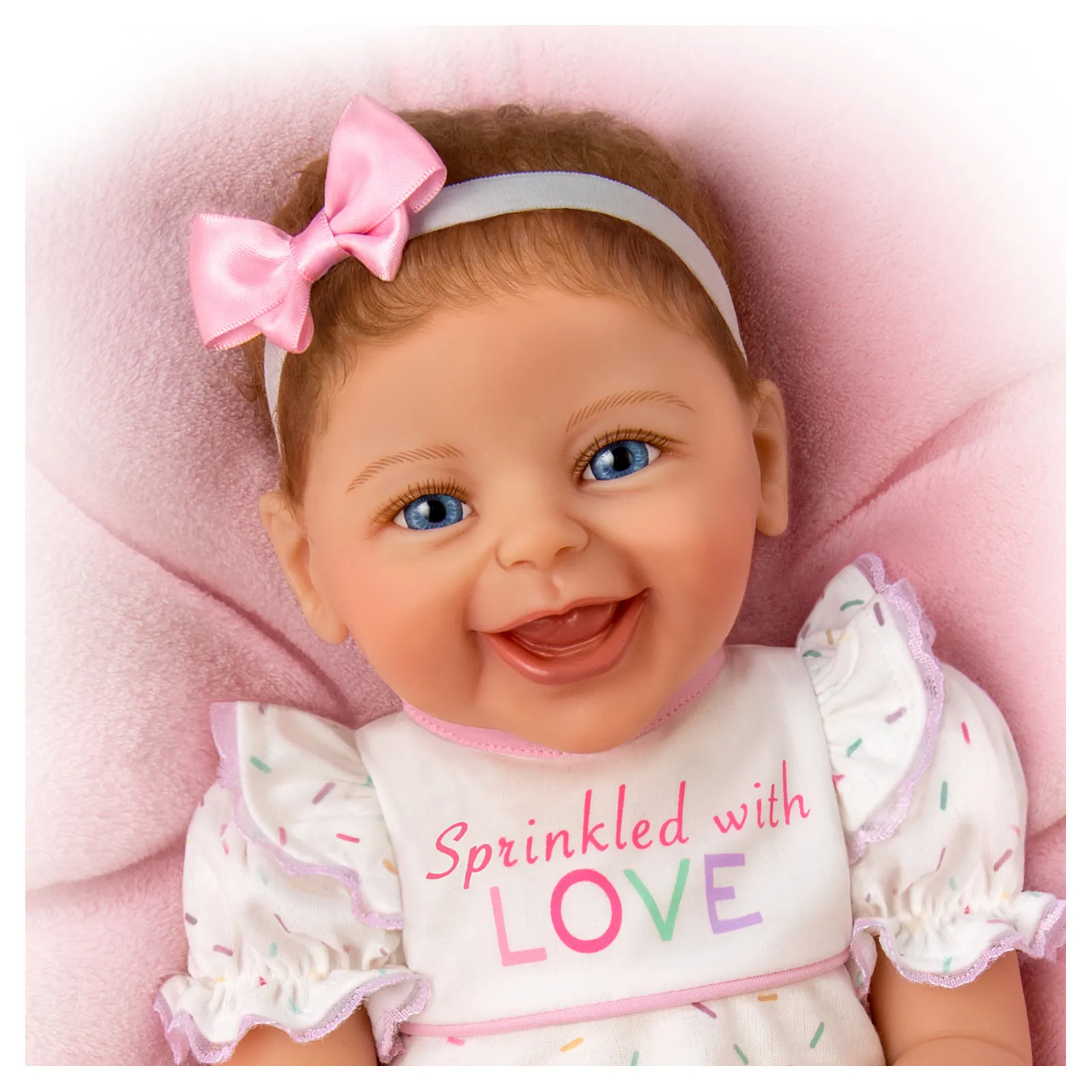 The Ashton - Drake Galleries Sprinkled With Love Lifelike Baby Girl Doll Weighted So Truly Real® Adorable RealTouch® Vinyl Skin with Soft Hand Rooted Hair by Doll Artist Ina Volprich 17-inches