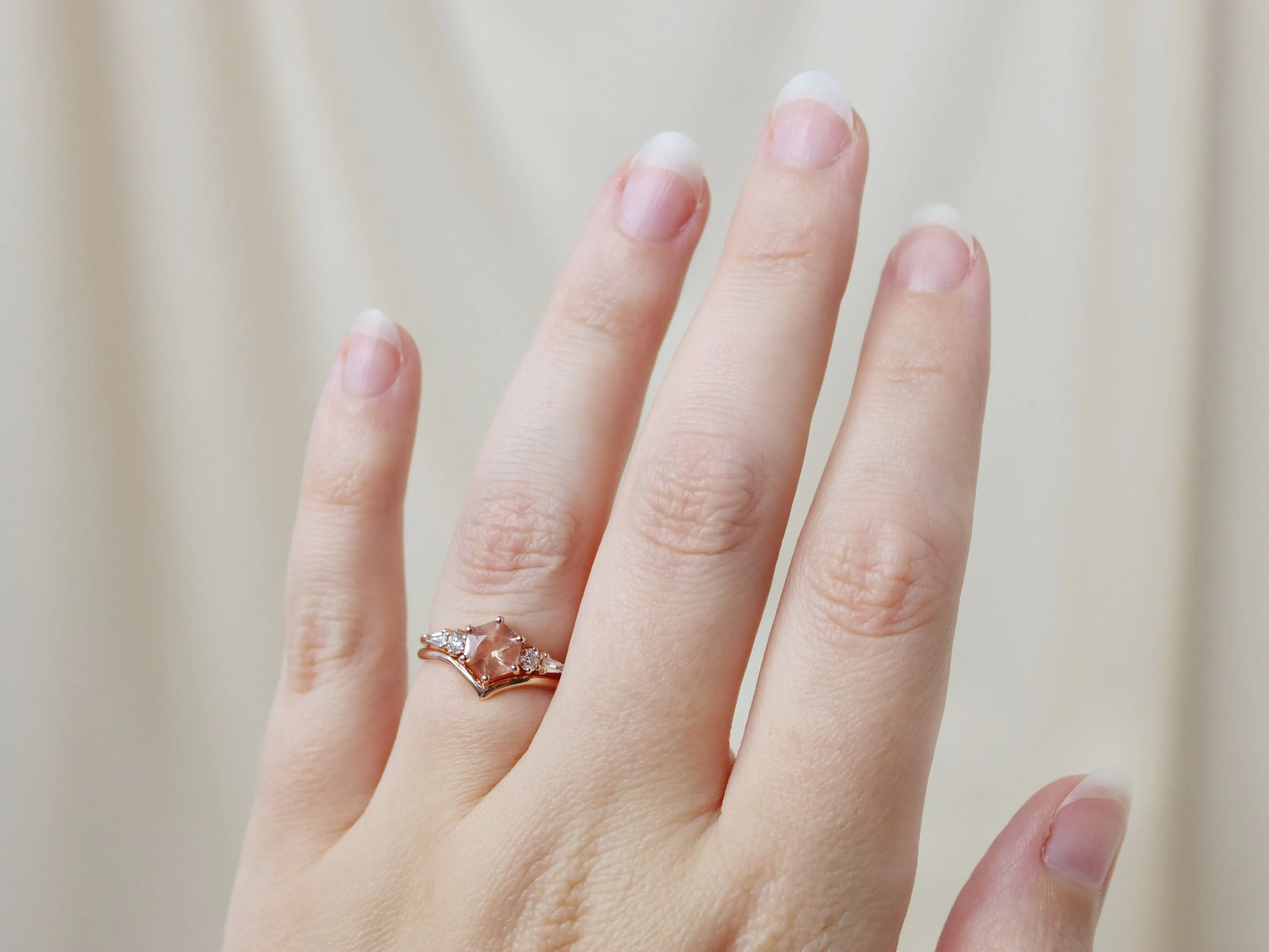 The Huntington Ring Bridal Set in Oregon Sunstone