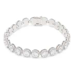 The White Gold Round Cut Tennis Bracelet