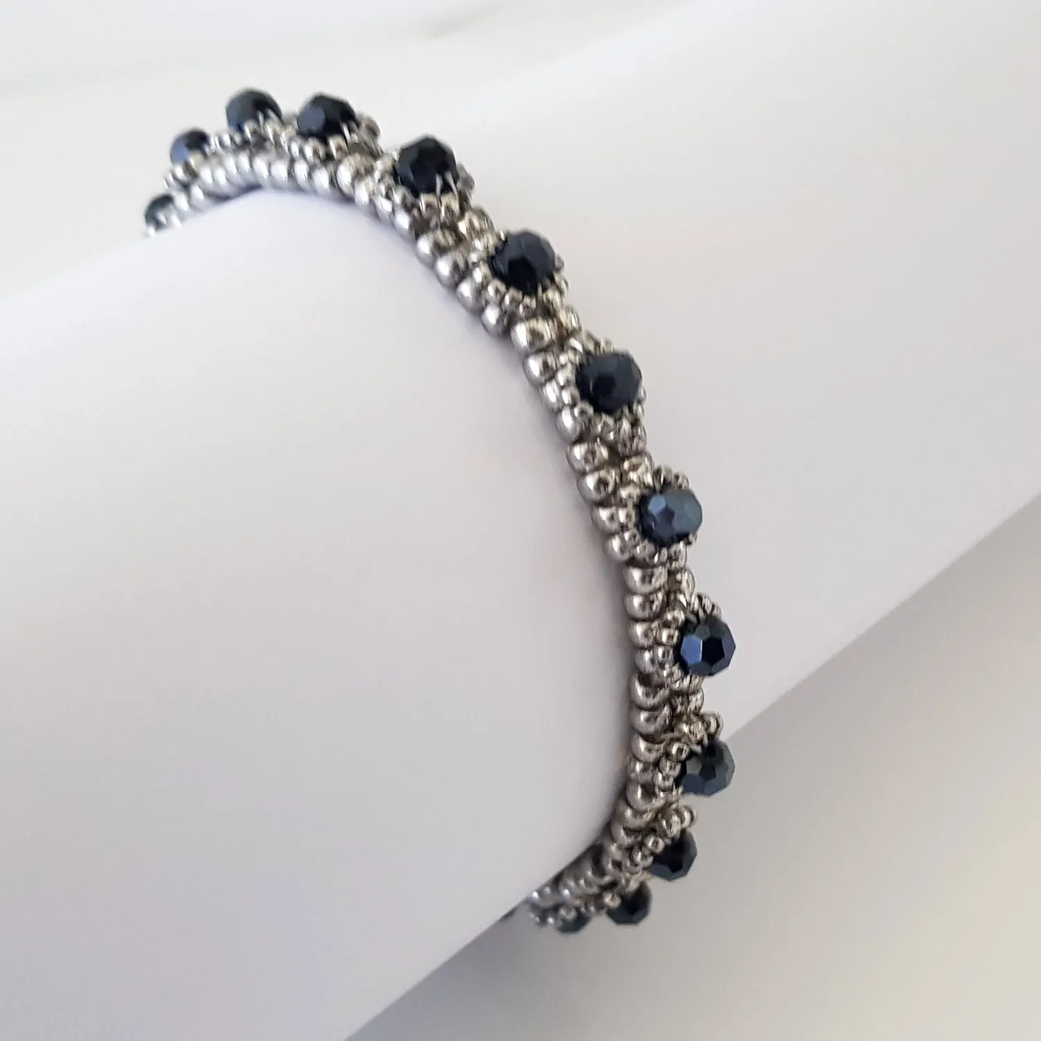 Timeless Beauty - Beaded Tennis Bracelet | (KJ-266B) Handmade Bracelet
