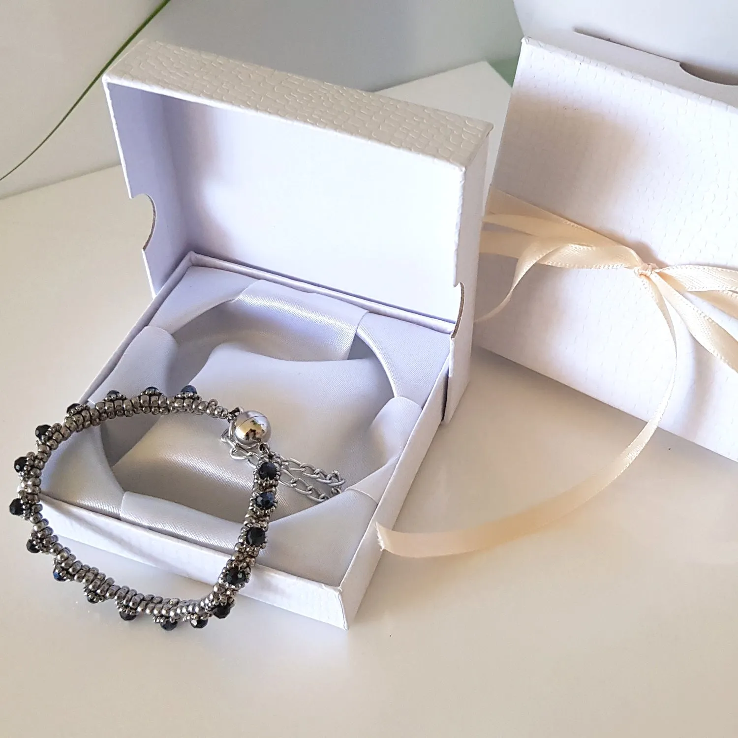 Timeless Beauty - Beaded Tennis Bracelet | (KJ-266B) Handmade Bracelet