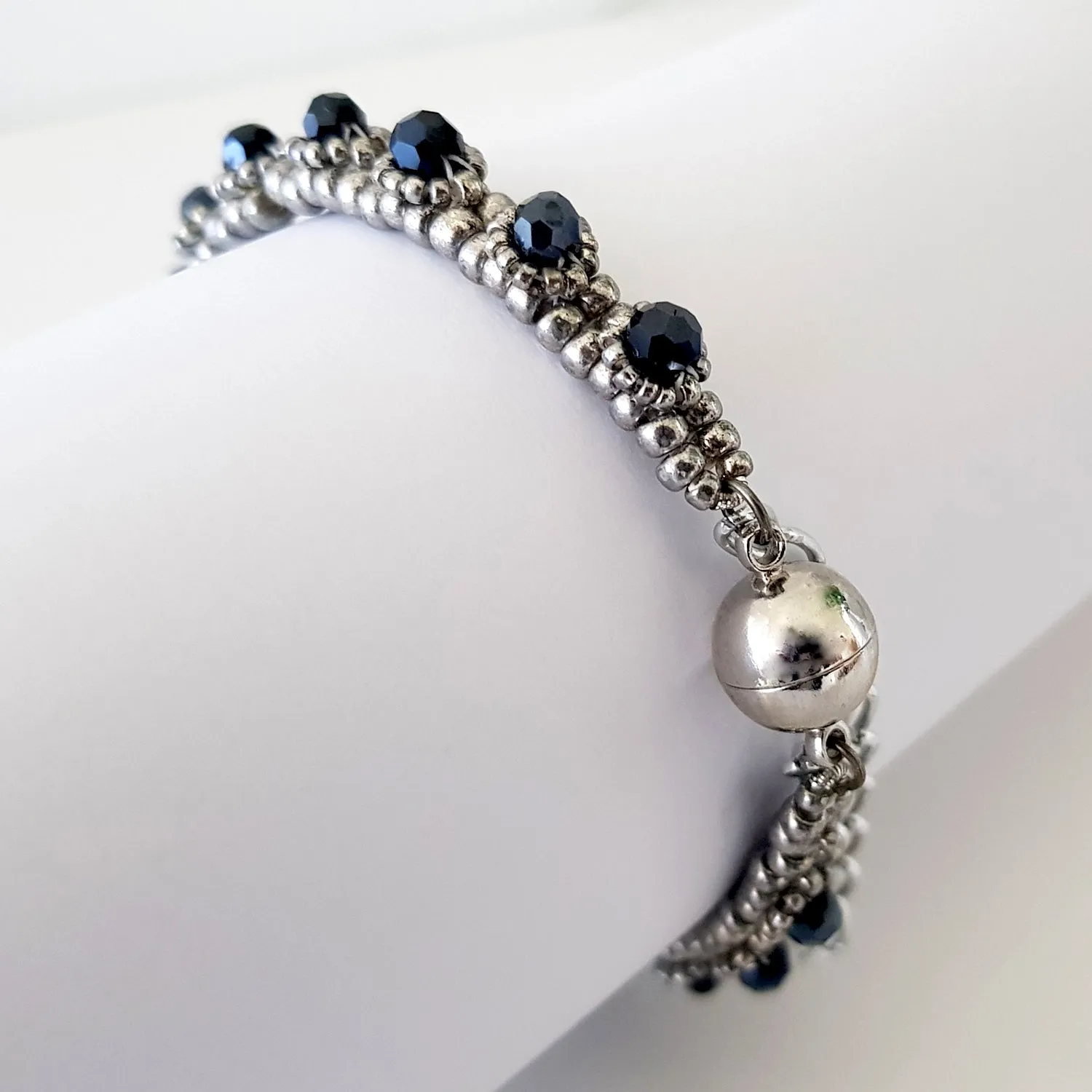 Timeless Beauty - Beaded Tennis Bracelet | (KJ-266B) Handmade Bracelet