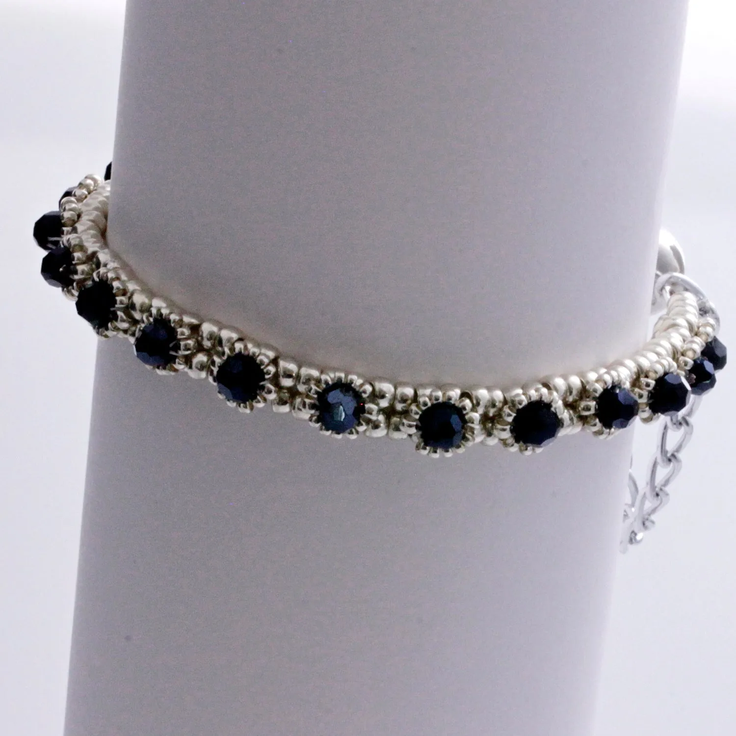 Timeless Beauty - Beaded Tennis Bracelet | (KJ-266B) Handmade Bracelet