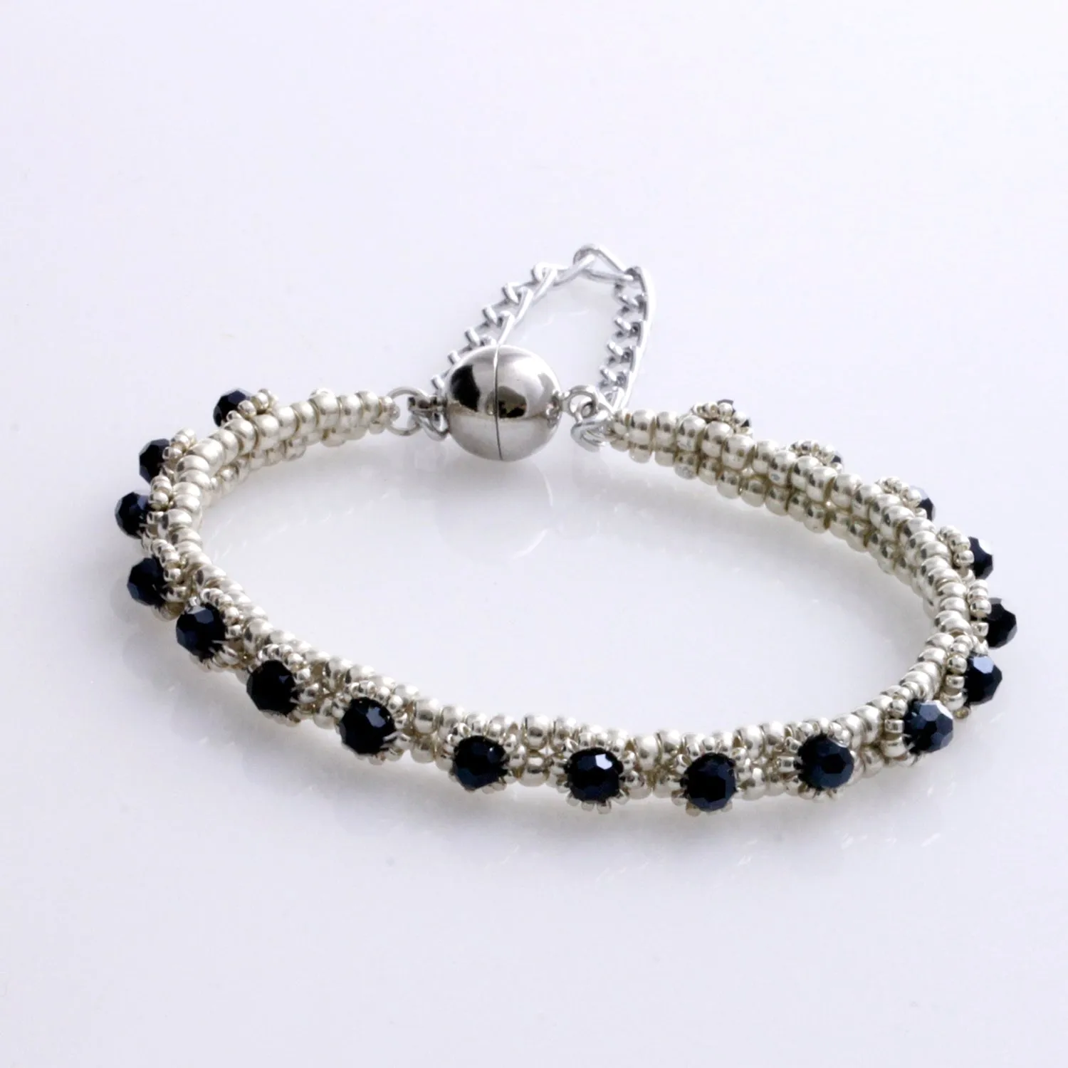 Timeless Beauty - Beaded Tennis Bracelet | (KJ-266B) Handmade Bracelet