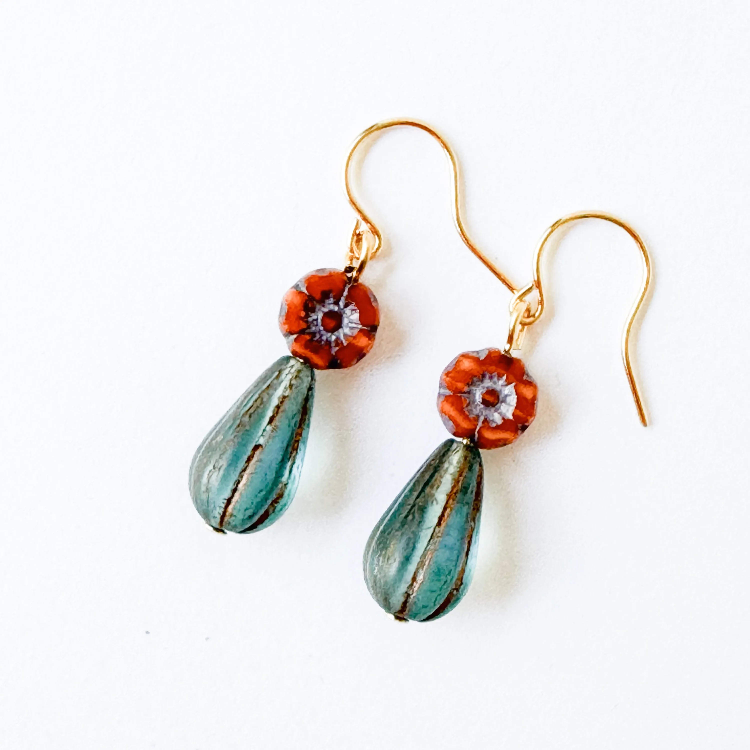 Tiny flower and bead Earrings - WS
