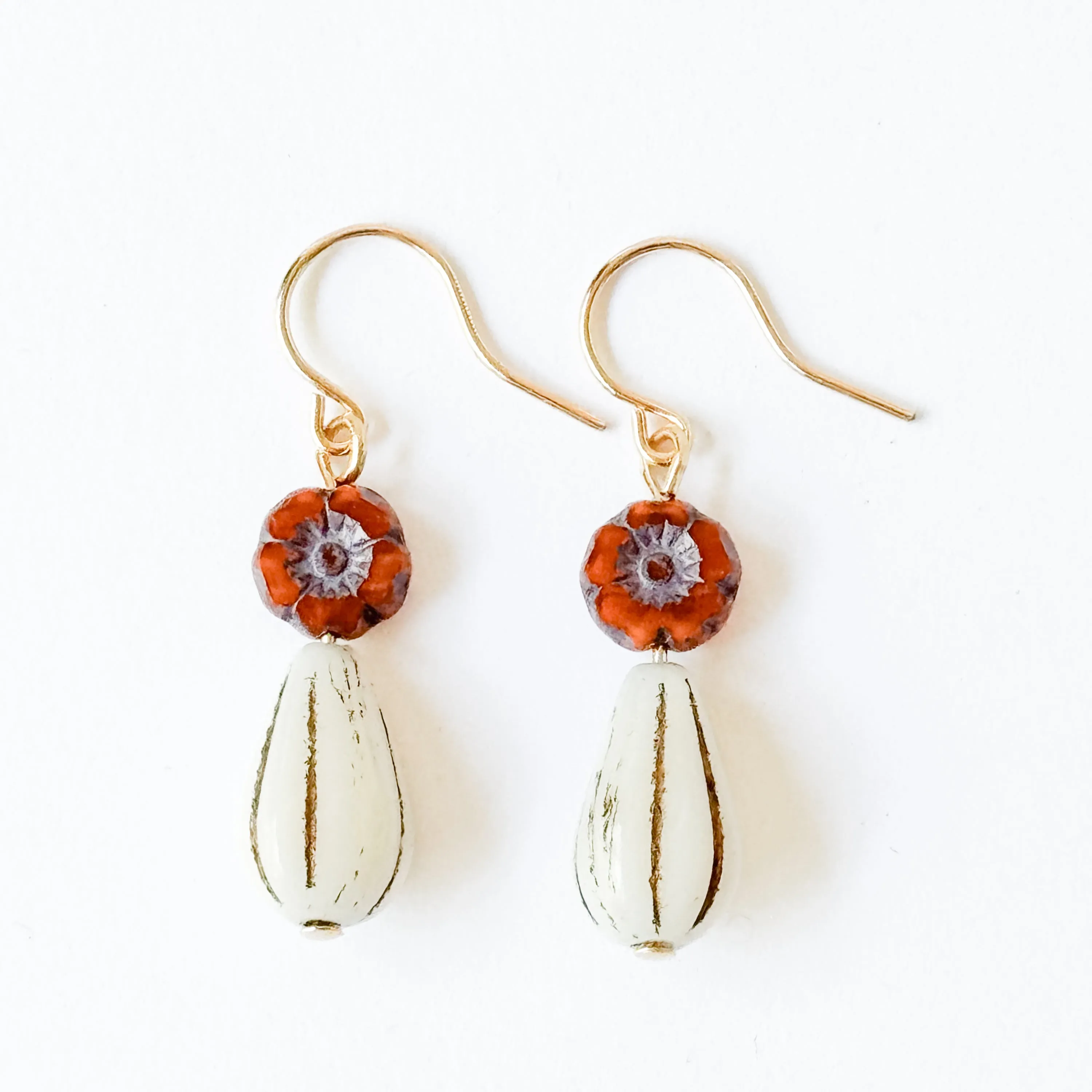 Tiny flower and bead Earrings - WS