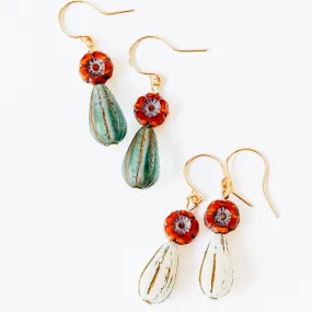 Tiny flower and bead Earrings - WS