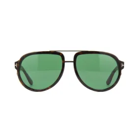 Tom Ford Dark Havana and Green Sunglasses