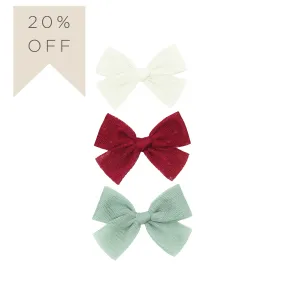 Tulle Bow 3 Pack: Red Dot Clips