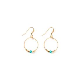 Turquoise Beaded Loop Earrings
