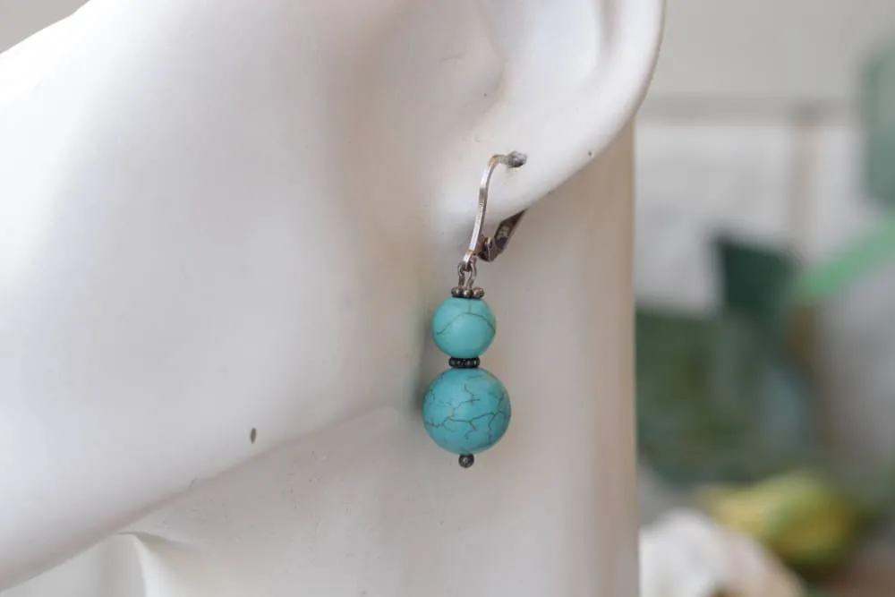 TURQUOISE BEADS EARRINGS