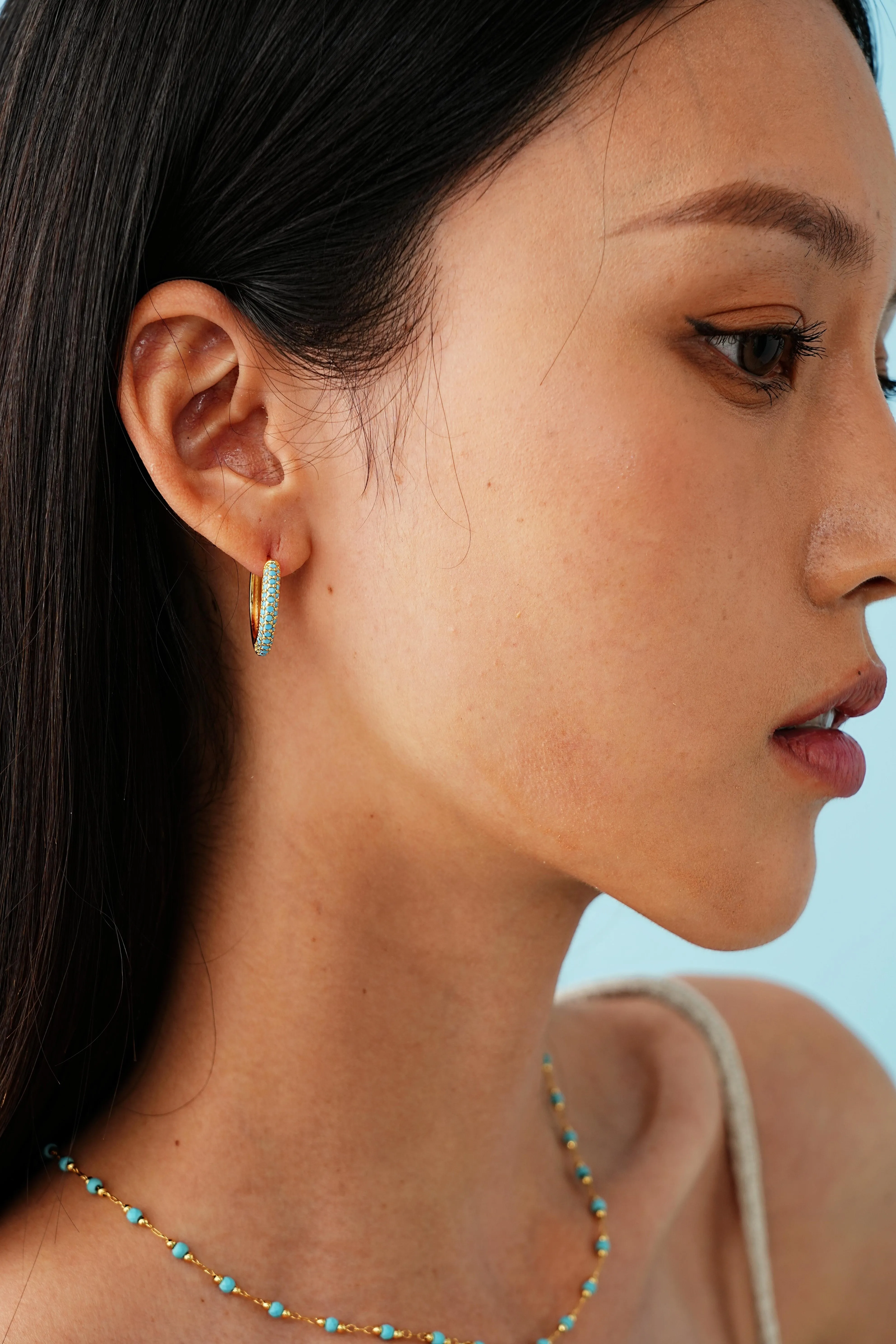 Turquoise Bliss Hoop Earrings
