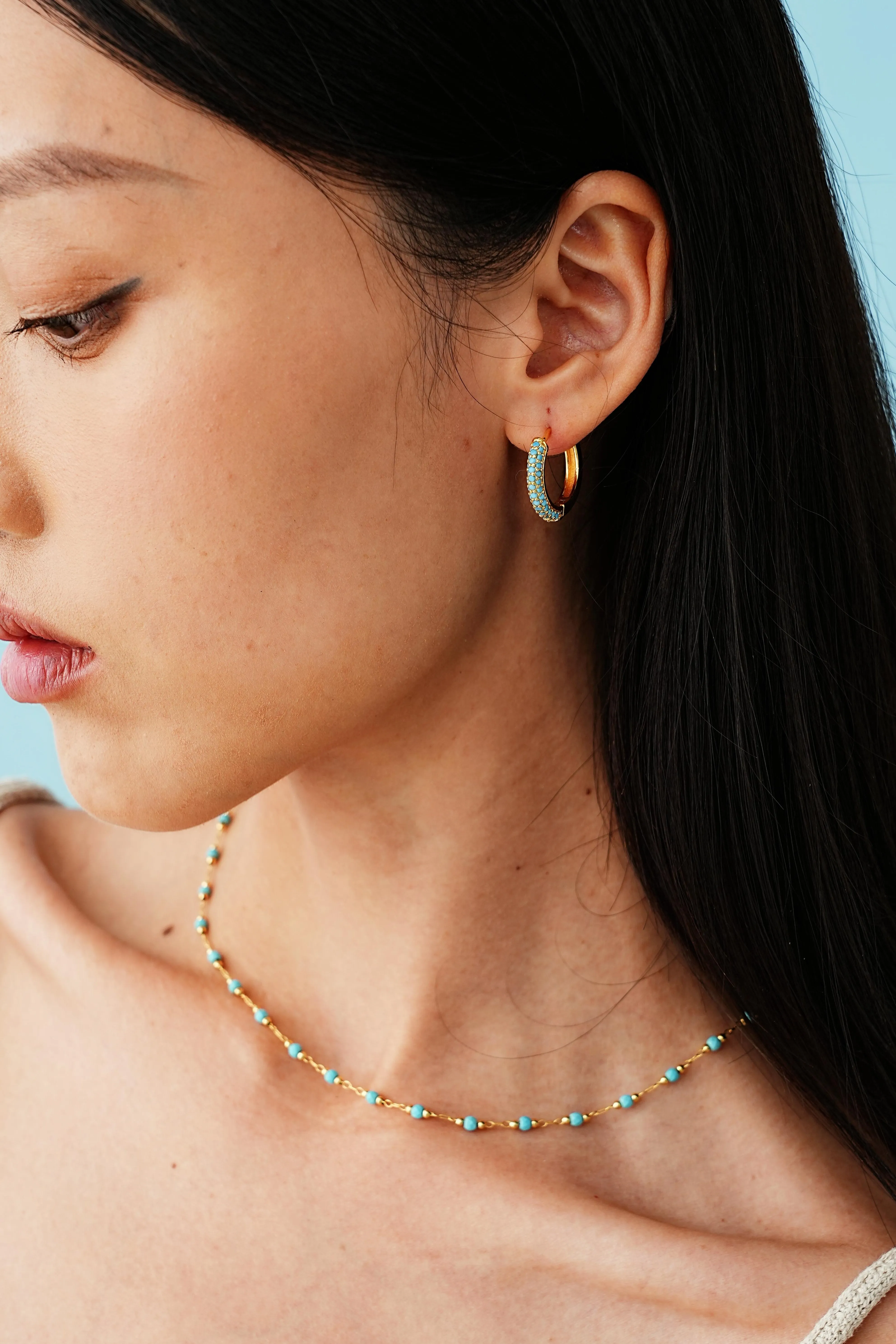Turquoise Bliss Hoop Earrings
