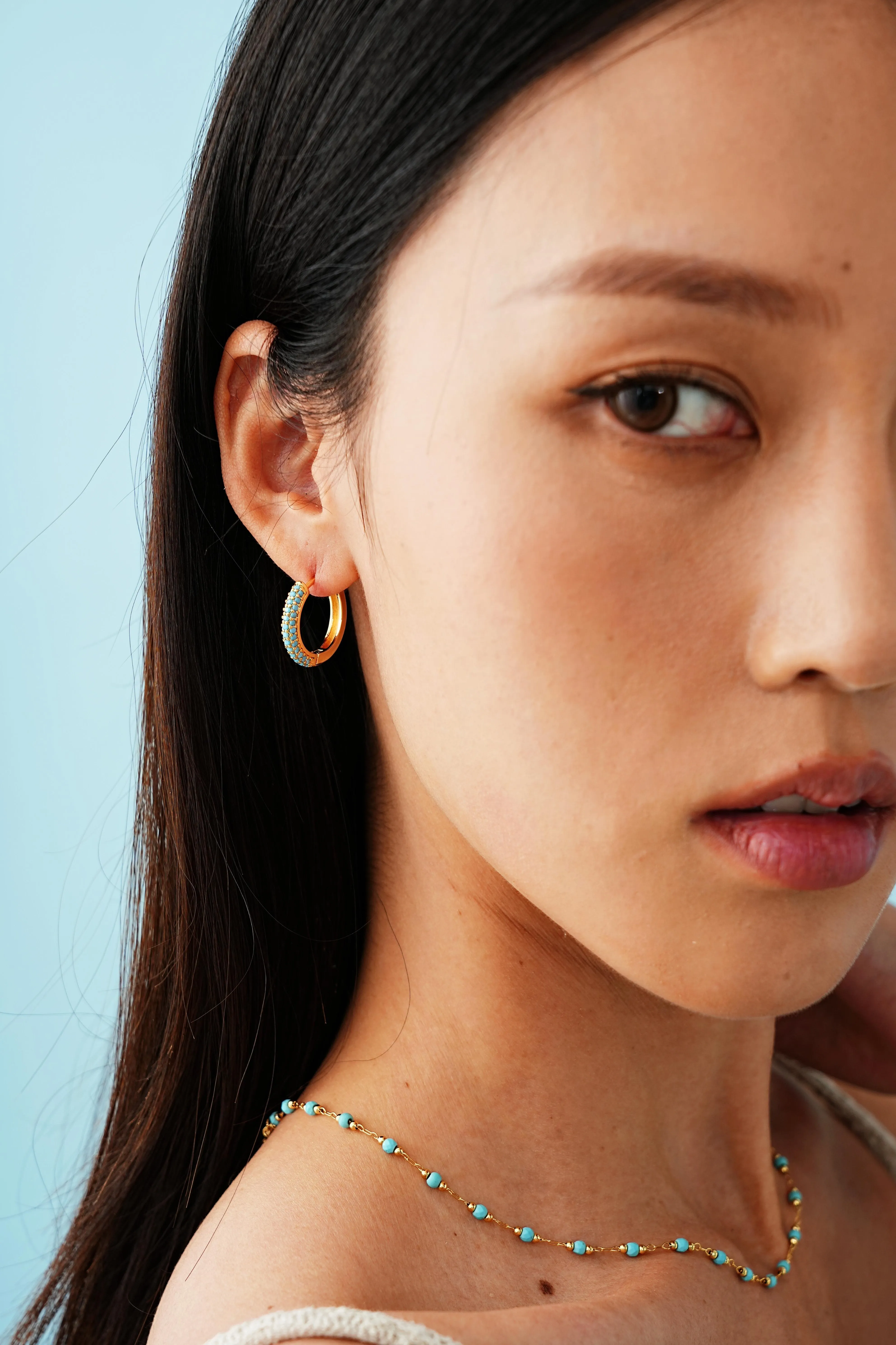 Turquoise Bliss Hoop Earrings