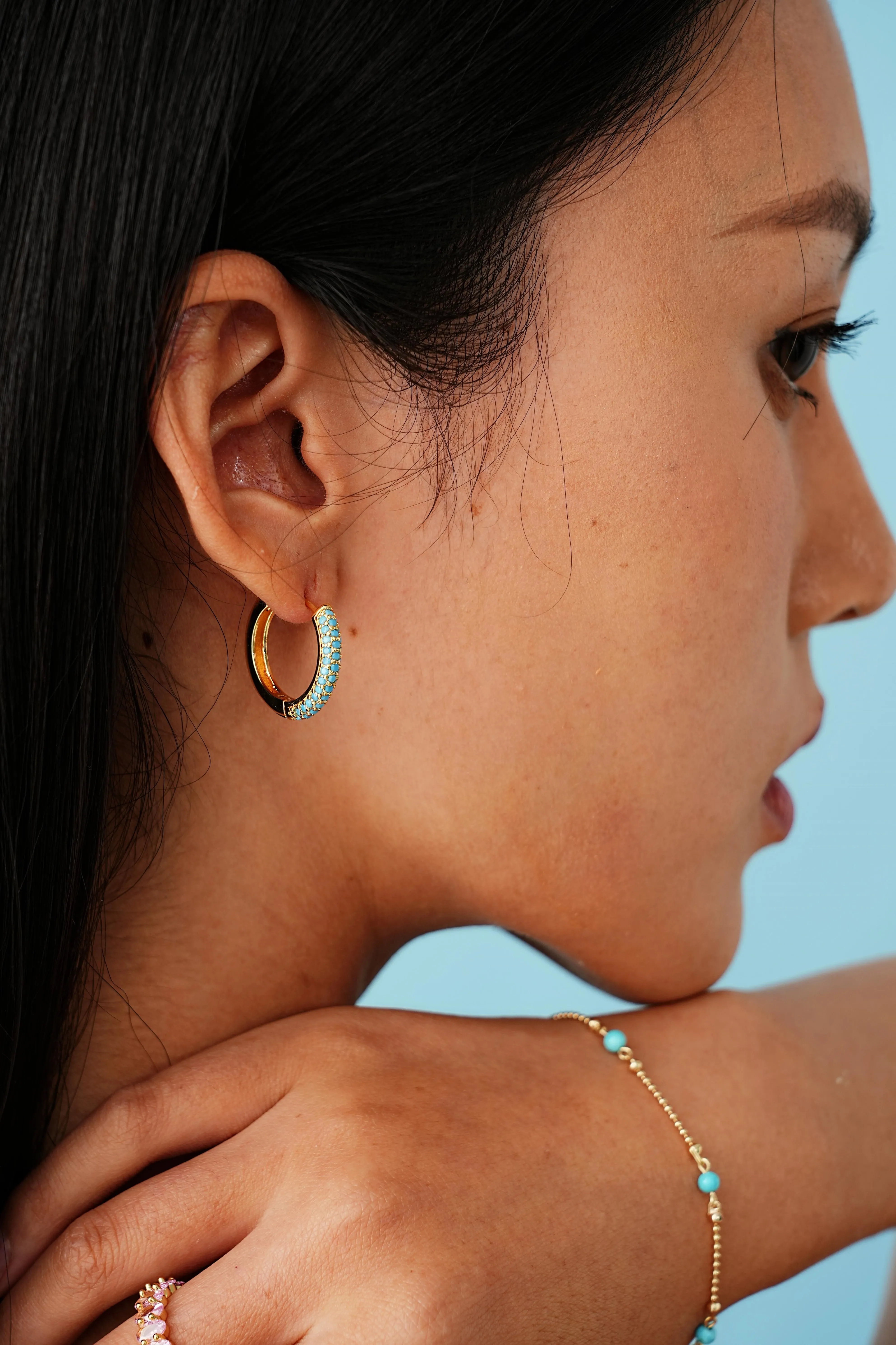 Turquoise Bliss Hoop Earrings