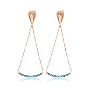 Turquoise Drop Earrings - Sterling Silver