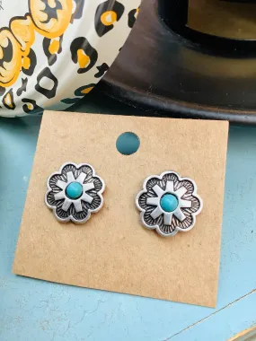 Turquoise flower Earrings