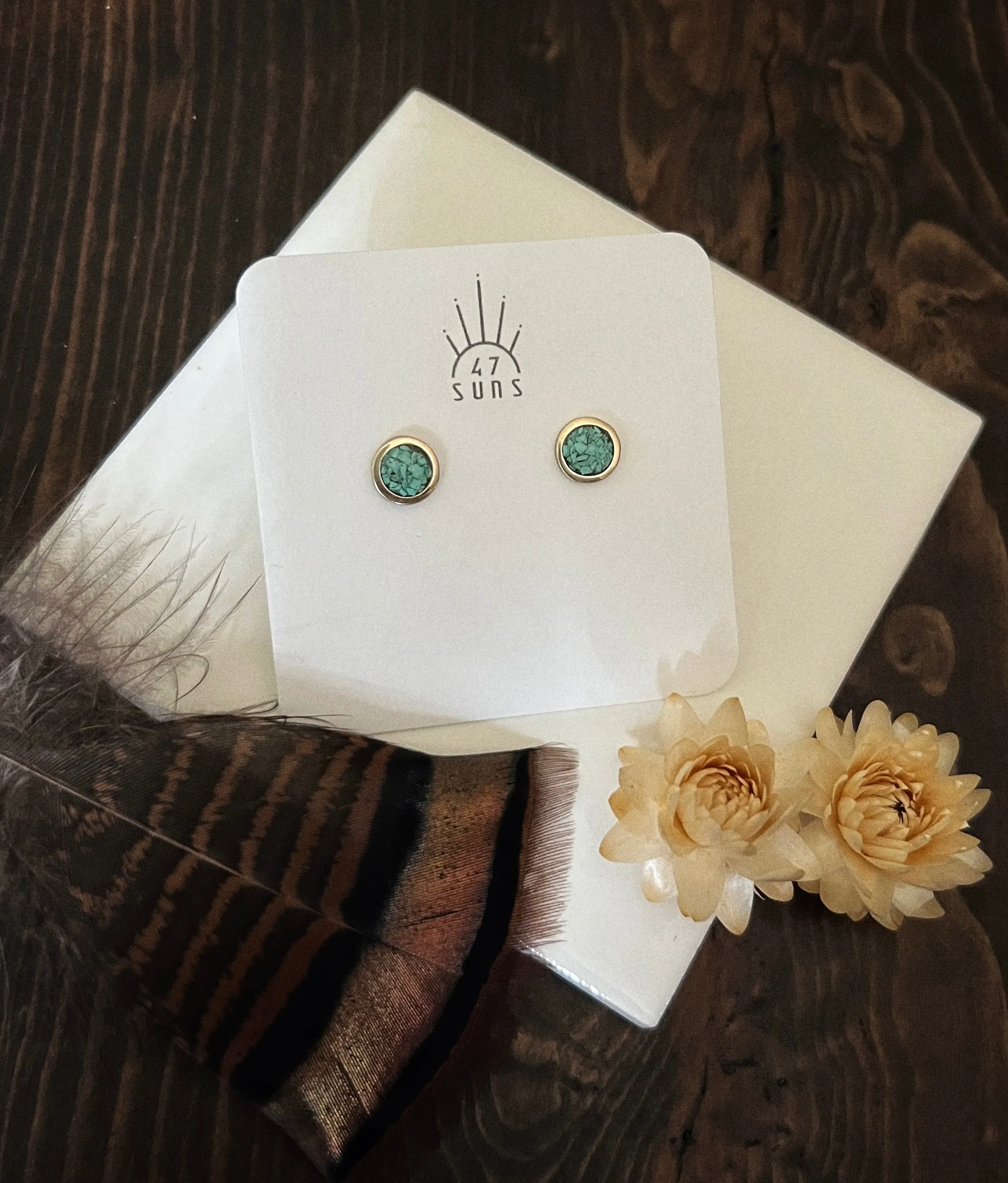 Turquoise Moon Studs