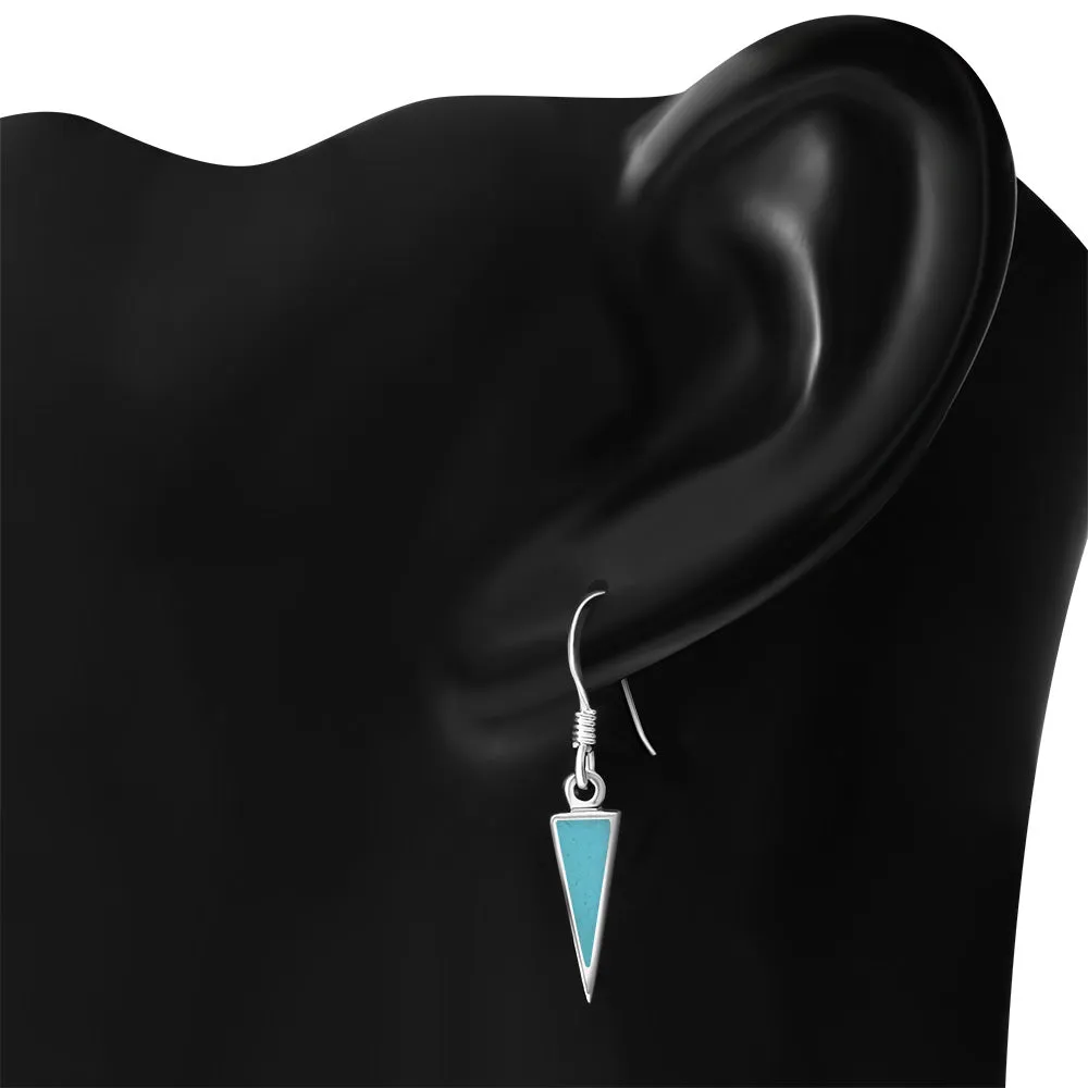 Turquoise Triangle Sterling Silver Earrings