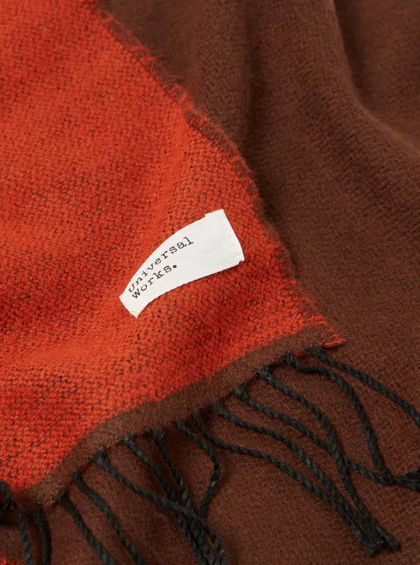 Universal Works Double Sided Scarf - Rust / Brown