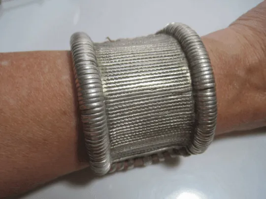 Vintage Silver Bazuband Bracelet from Rajasthan, India