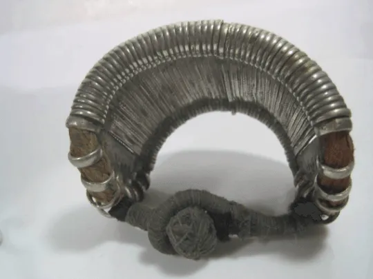 Vintage Silver Bazuband Bracelet from Rajasthan, India