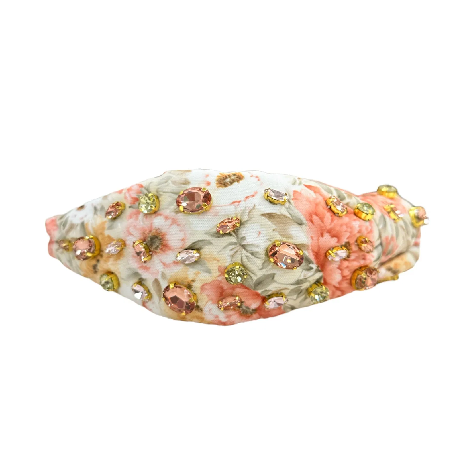Vintage Textile Peach Embellished Knotted Headband
