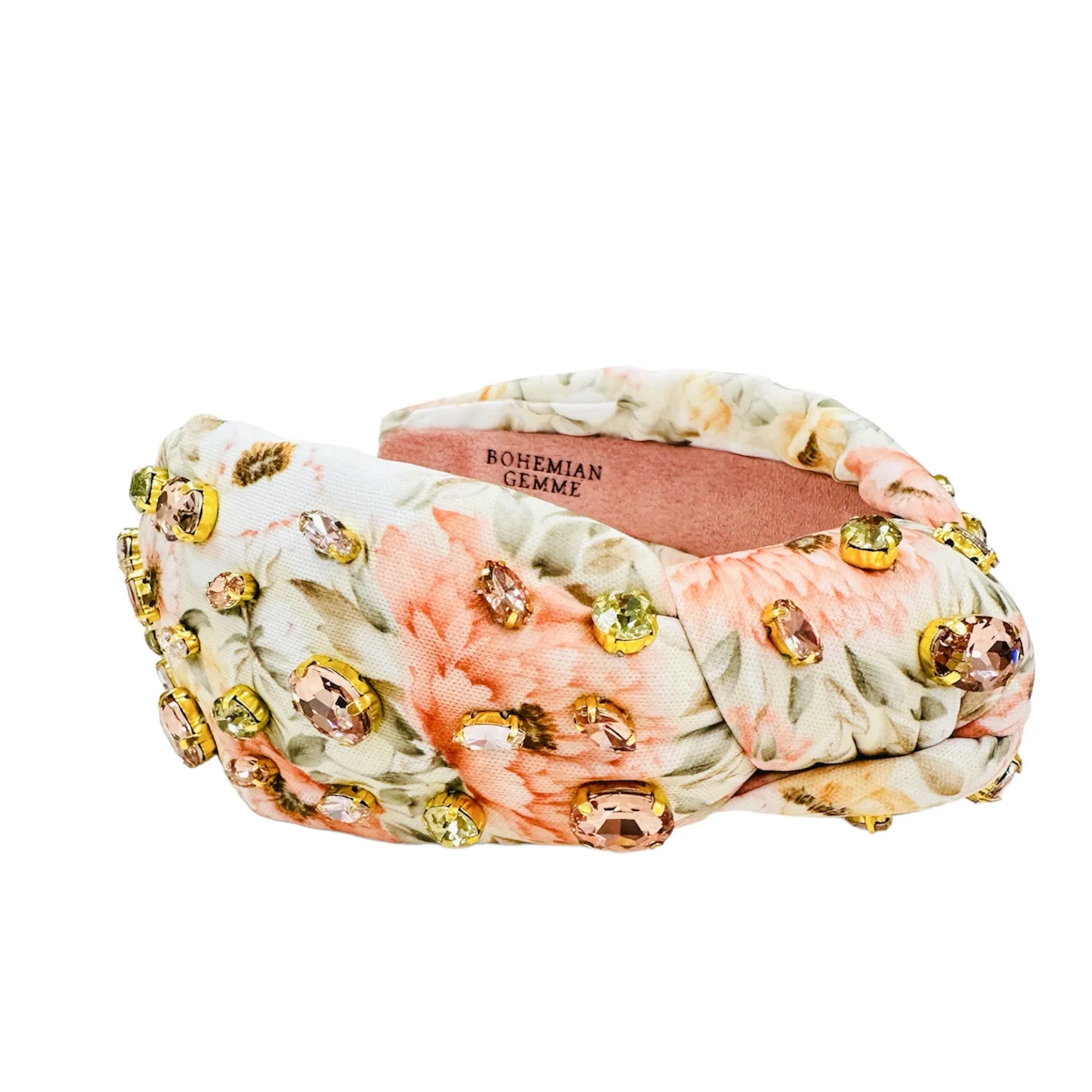 Vintage Textile Peach Embellished Knotted Headband