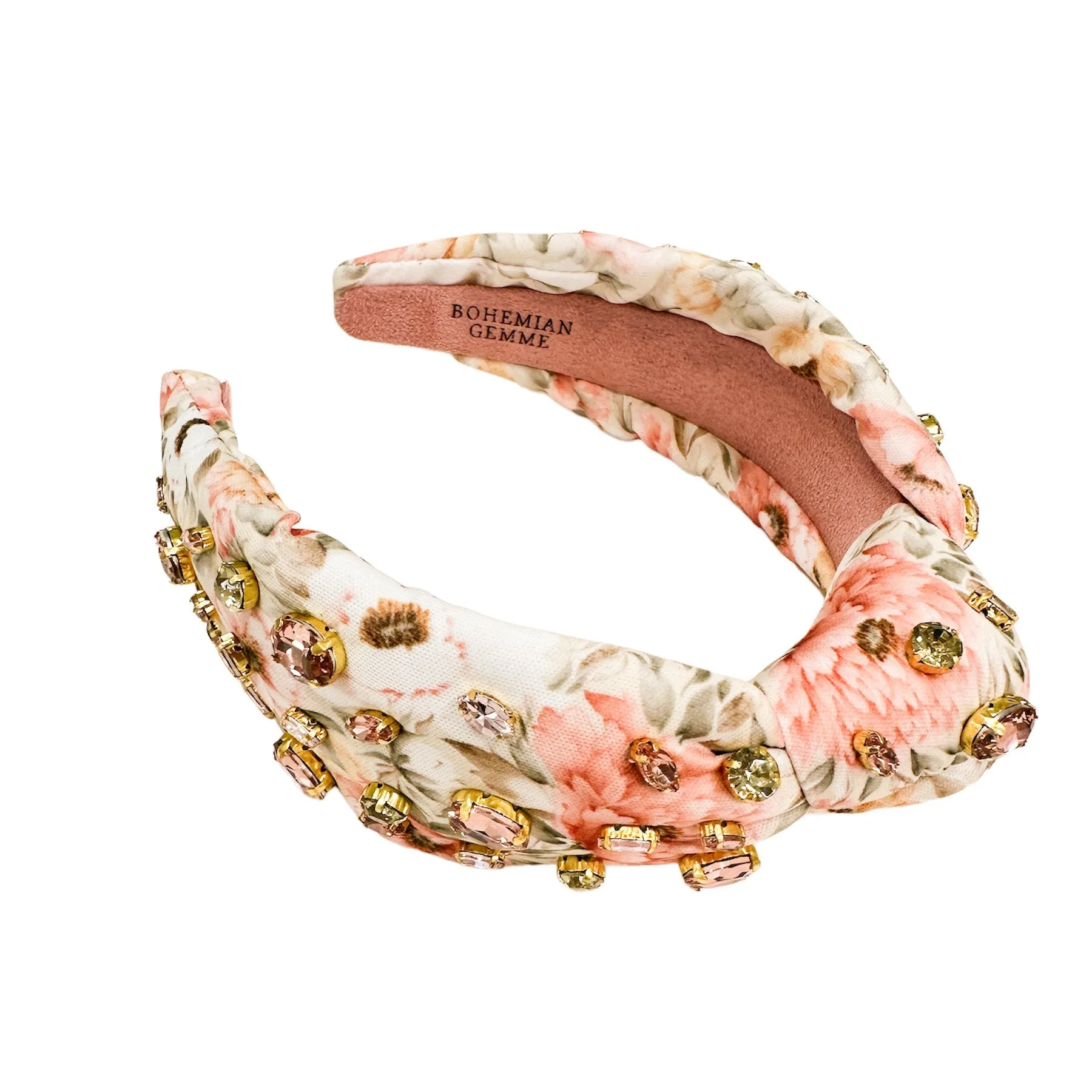 Vintage Textile Peach Embellished Knotted Headband