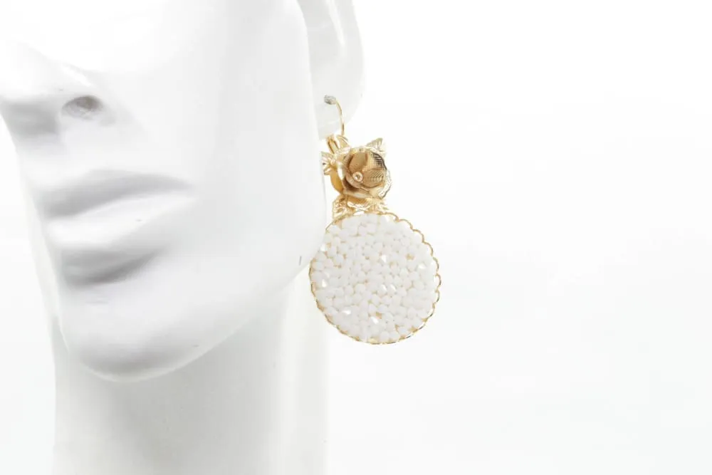 WHITE CRYSTAL ROCK EARRINGS