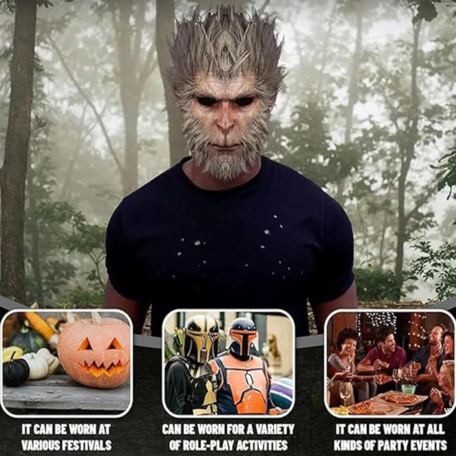 Wukong Mask Party Dress Up Wukong Head masks for adults Men Halloween