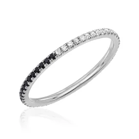 Yin Yang Eternity Band with Black and White Diamonds